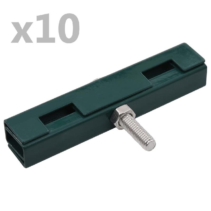 Vidaxl ensemble de 10 connecteurs de tapis en u de jardin vert 144496_0