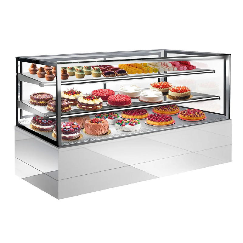 Vitrine réfrigérée de présentation avec service-arrière - 1,80 mètres - étagères réglables et dégivrage automatique_0