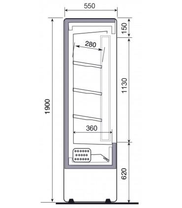 Vitrine verticale positive sans porte , idéal pour chr, traiteurs, boulangeries, pâtisseries et chocolateries -light 120 iarp_1