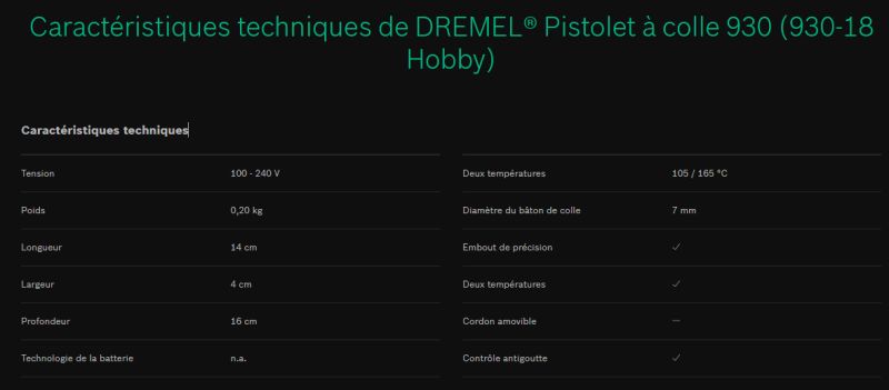 930 - pistolet à colle - dremel europe - tension 100 - 240 v_1