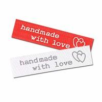 Étiquettes textiles à repasser - Handmade with love - 1,5 x 6 cm - 100% polyester_0