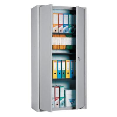 Armoire haute Primo, 3 tablettes, coloris gris_0