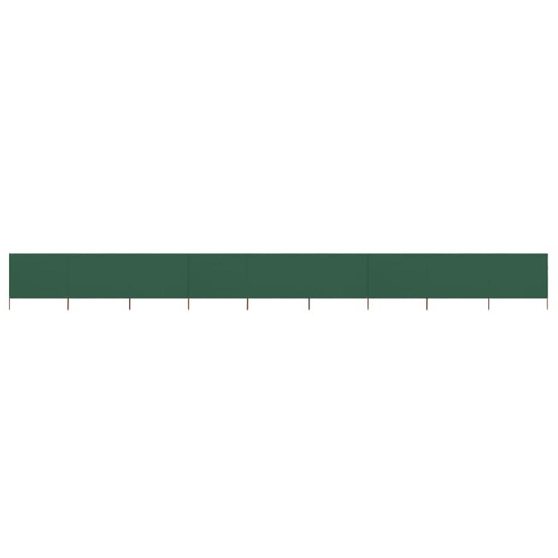 Brise-vue paravent pliable - 9 panneaux en tissu non tissé vert 1200 x 160 cm avec poteaux bois_0