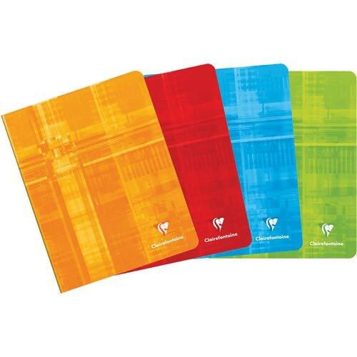 Clairefontaine Lot de 10 Carnet Metric A5+, 120p./60 feuilles 90 g/m² piquées, quadrillé 5x5 + marge - multicolore 392C_0