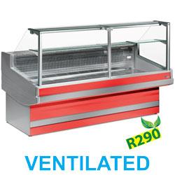 Comptoir vitrine réfrigéré à vitre droite 90° - ventilé sans réserve EB20/B1-VV/R2 - 2000x1040xh1300 mm, T° 0°+2°_0