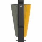 Corbeille façades métal - 2 x 60L Gris / Jaune - ARKEA METAL_1