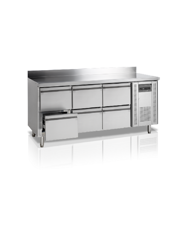 Desserte réfrigérée positive 6 tiroirs GN1/1 - Inox - Thermostat électronique - Classe B - TEFCOLD - CK7360_0