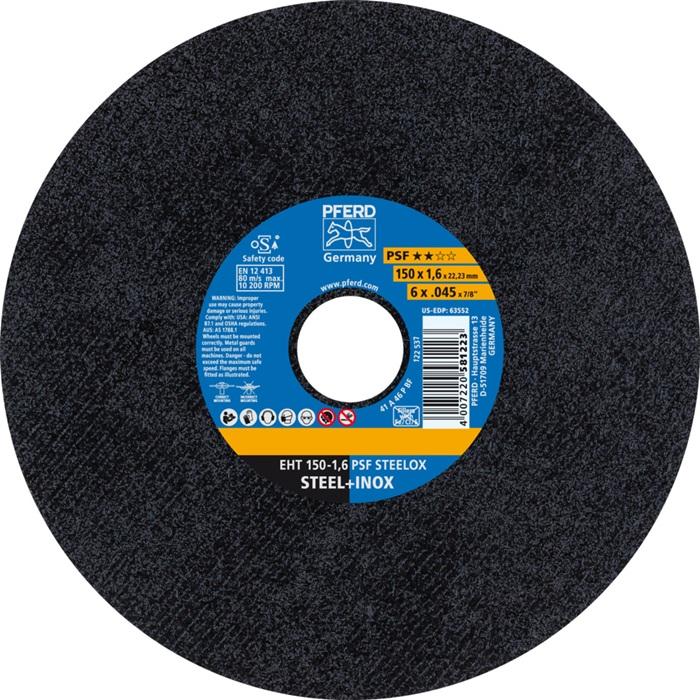 Disque à tronçonner PSF STEELOX D150x1,6 mm - INOX - perçage 22,23 mm - PFERD_0