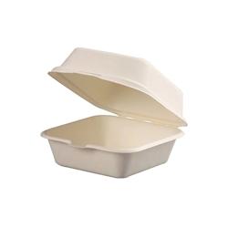 FIRSTPACK FHC - 200Pcs - Boite burger carton kraft brun microcannelé - 225x125x82mm - blanc Bagasse 210APUQ462_0