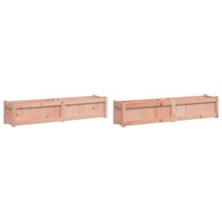 Helloshop26 - Jardinière bac lit surélevé plantes fleurs jardin terrasses lot de 2 bois massif douglas marron 02_0039057 - 3000218006907_0