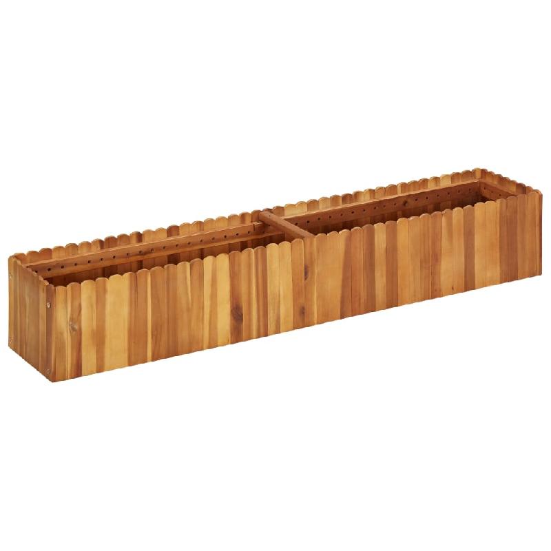 Jardinière lit surélevé en bois massif d'acacia - 150 x 30 x 25 cm - Plantes et fleurs pour jardin_0