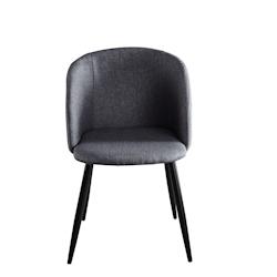 Möbilia Lot de 2 fauteuils | Revêtement tissu | Pieds acier | L 63 x P 53 x H 84 cm | Gris foncé-noir - gris textile 18020001_0