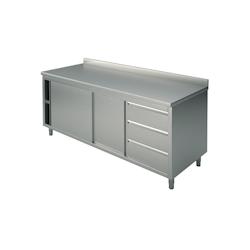 Meuble Inox avec Tiroir et Dosseret   Gamme 600          1500x600 x600x850mm VIRTUS GROUP - gris 7864850608099_0