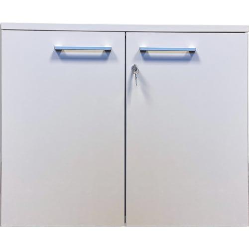 Armoire mélaminée emma 2 portes, hauteur 100cm. Coloris blanc/blanc_0