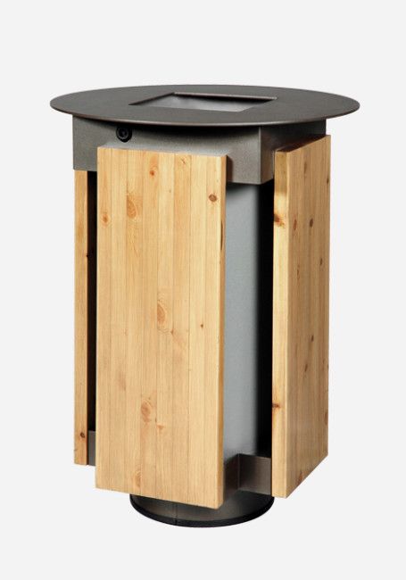 PMR0133 - Poubelle publique - Aubrilam - 60L - bois et acier galvanisé, finition lasure_0
