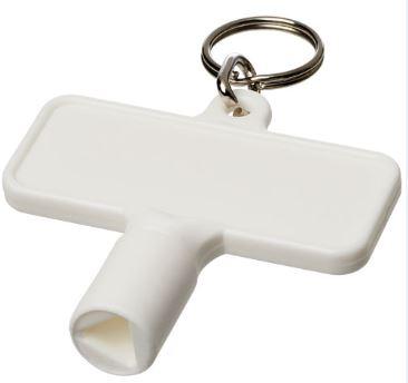 Porte-clés Maximilian - clé utilitaire universelle rectangulaire en plastique ABS avec ouverture triangle 8 mm_0