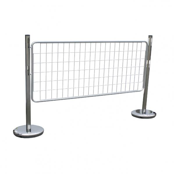 Poteau chromé et barrière grille - Version KIT - idéal pour barrières de plusieurs mètres - Marque Rolléco_0
