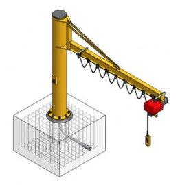 Potences sur fût à rotation manuelle 270° - flèche triangulée - capacité 80 à 2000 kg - portée jusqu'à 6 m_0