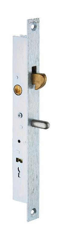 Serrure monopoint à larder profil étroit à mentonnet - clé à gorges Série 25 - largeur 25 mm avec gâche - METALUX - f125250010 - 041074_0