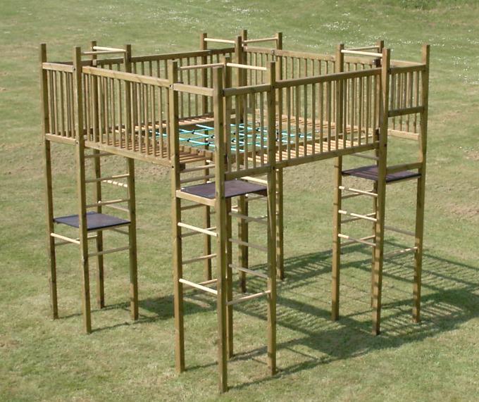 Structure pour aire de jeux - Château Fort pour enfants de 5 à 12 ans - Hauteur de chute 1.70m - Dimensions 3.06m x 3.06m_0