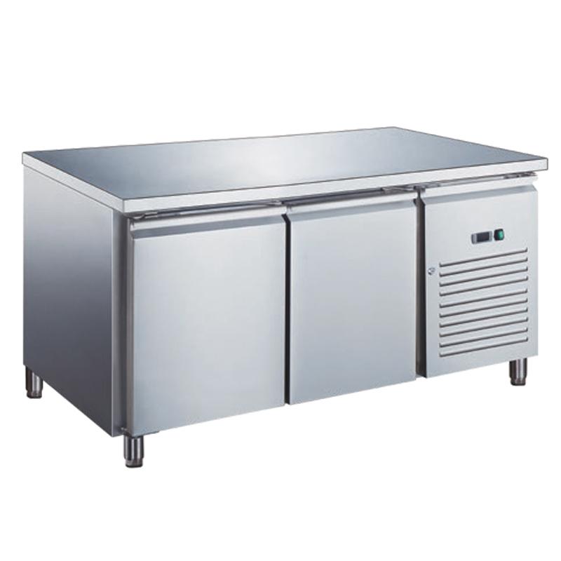 Table réfrigérée sans dosseret inox positive avec évaporateur ventilé 2 portes 282 litres - GN2101X_0