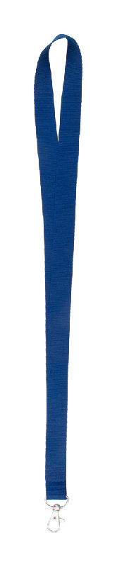 Tour de cou en polyester - bleu foncé - avec mousqueton en métal - 10g_0