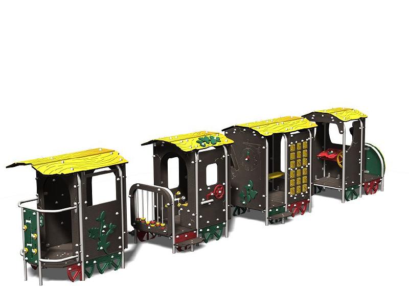 Structure de jeu transport locomotive inox - gamme microparc TR0401I pour enfants de 1 à 8 ans_0