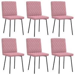VidaXL Chaises à Manger Lot De 6 Rose Velours - rose 8721158569226_0