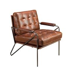 AC ANGEL CERDA Angel Cerdá Fauteuil en cuir marron cognac 5166C 69 x 78 x 78 - marron fourrure 8435631035152_0