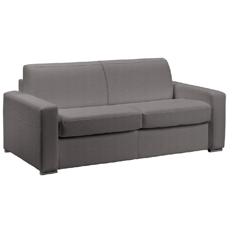 Canapé lit convertible 3-4 places MASTER - Ouverture express 160x197 cm - Matelas 18 cm - Sommier à lattes RENATONISI - Microfibre taupe_0