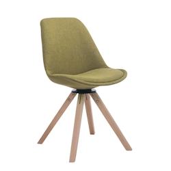 Décoshop26 - Chaise de salle à manger x1 chaise visiteur assise pivotant à 360° en tissu vert piètement en bois carré clair 10_0003477 - 3000251601077_0