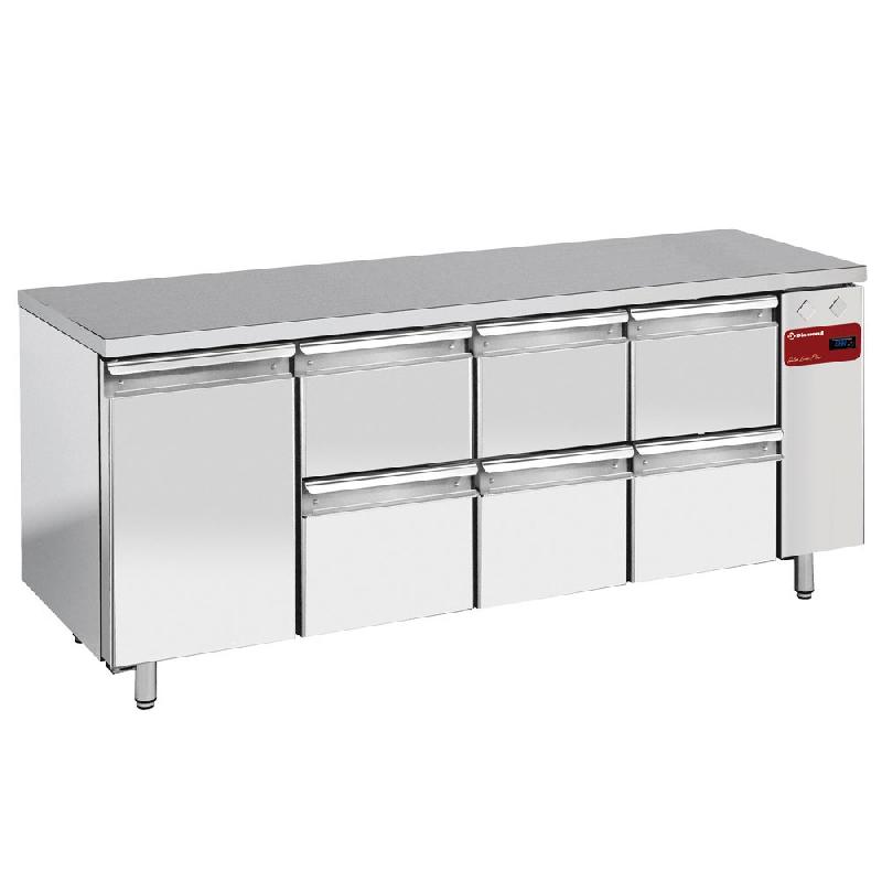 Table frigorifique composée de 1 porte et 6 tiroirs - gn 1/1 - TS4N/H_3XK1/2-H_0
