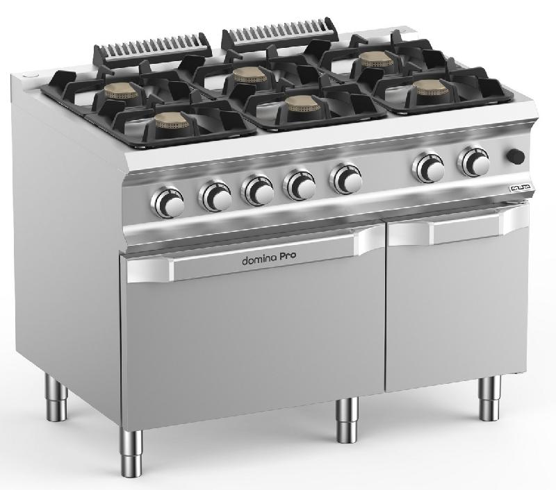 Fourneau professionnel à gaz 6 feux vifs 7 kW sur four à gaz - Domina Pro 700 - FB711AFGXL_0