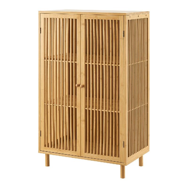 Helloshop26 - Armoire étagère meuble de rangement 110 x 66 x 40 cm basse meuble de rangement bambou naturel 03_0008862 - Bambou 3000224383450_0