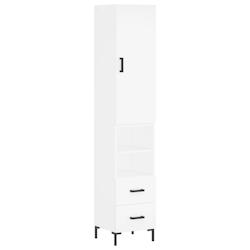HELLOSHOP26 - Buffet bahut commode armoire meuble de rangement organisateur cuisine salle de séjour salon haut 34,5 x 34 x 180 cm bois d'ingénierie_0
