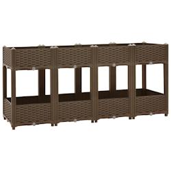 Helloshop26 - Jardinière lit surélevé plantes fleurs jardin 160 x 40 x 71 cm polypropylène marron  02_0000922 - 3000072571535_0