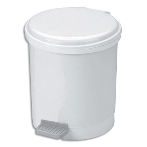 Hygiene poubelle à pédale eco pour sanitaire en plastique 6 litres - diamètre 23 cm, hauteur 26 cm_0