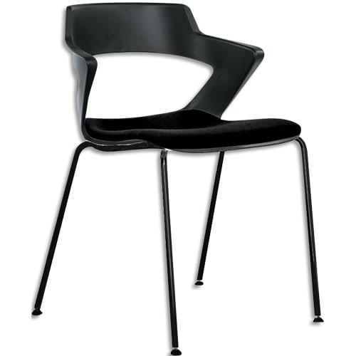 Chaise empilable Mob L/3 Ysa noire - Référence SI-ANT-TCKI4P-NRNR_0