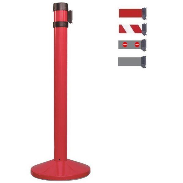 Poteau de signalisation rouge à sangle 4 mètres - Gris - Marque Rolléco_0