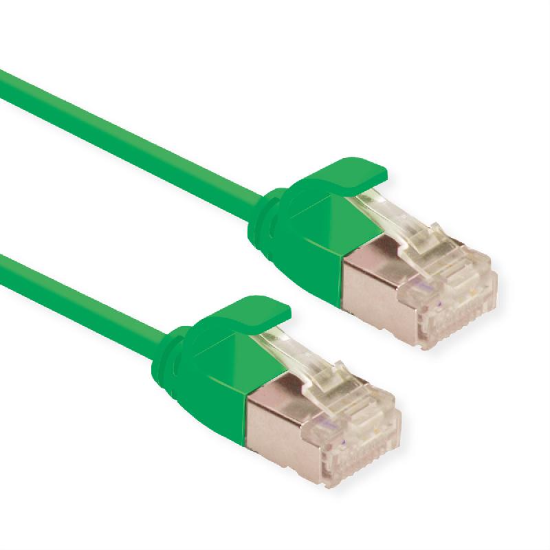 ROLINE Cordon DataCenter U/FTP Cat.6A (Classe EA), LSOH, slim, vert, 1,5 m_0
