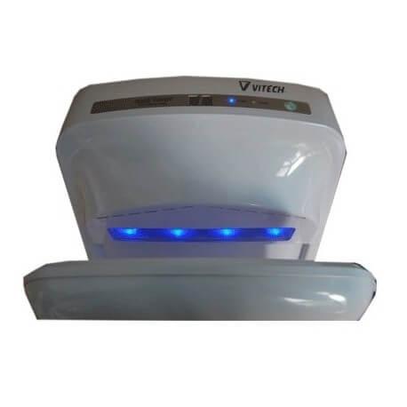Sèche-mains Vitech - Double jet d'air HD gris métal, séchage rapide et économique_0