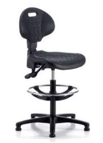 Siège haut ergonomique - idéal pour caisses, ateliers et laboratoires avec piètement haut et repose-pieds_0