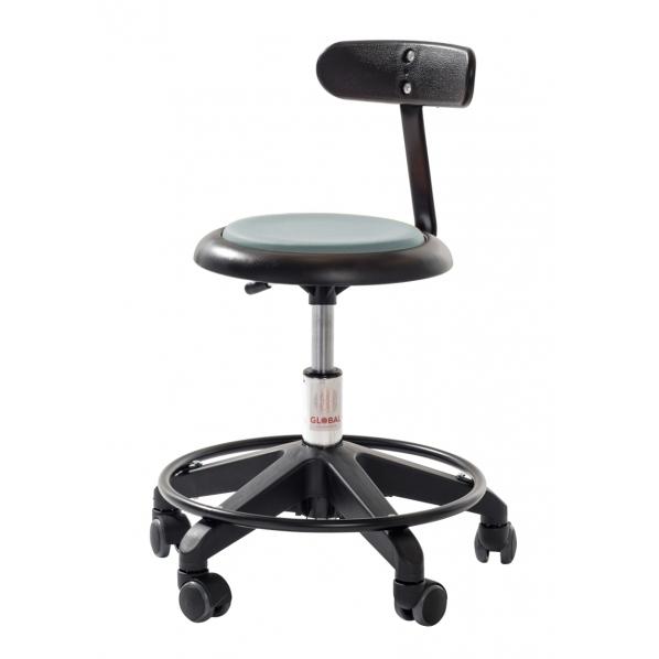 Siège professionnel petite enfance - Base plastique - Assise simili cuir gris - Garantie 5 ans - 5 coloris disponibles_0