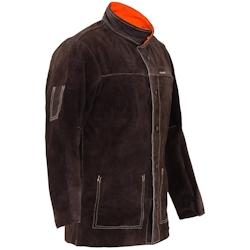 Stamos Welding Group - Stamos Welding Veste de soudure SWJ01L (Taille L, Cuir croûte de bovin, Fermeture, Coutures thermorésistantes haut de gamme,_0