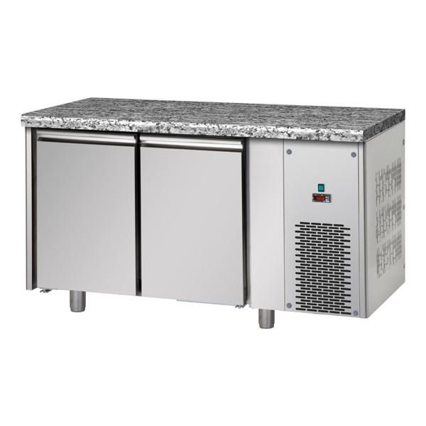 Table réfrigérée négative et meuble inox professionnel avec 2 portes_0