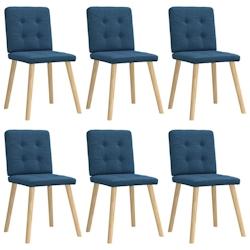 VidaXL Chaises à Manger Lot De 6 Bleu Tissu - bleu 8721158568915_0