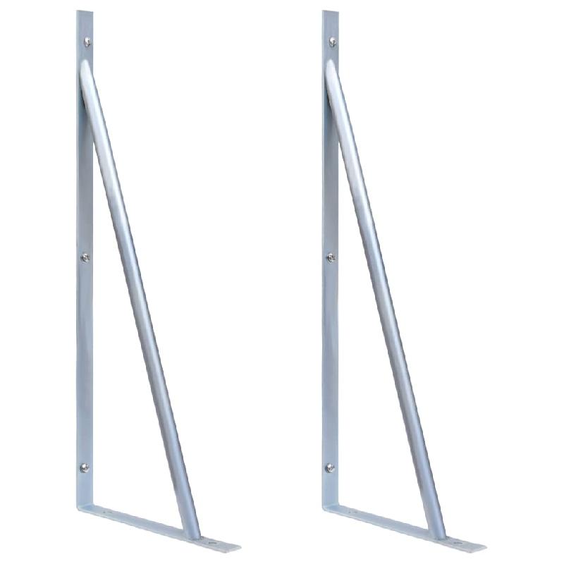 Vidaxl supports pour poteau de clôture 2 pcs acier galvanisé 148988_0