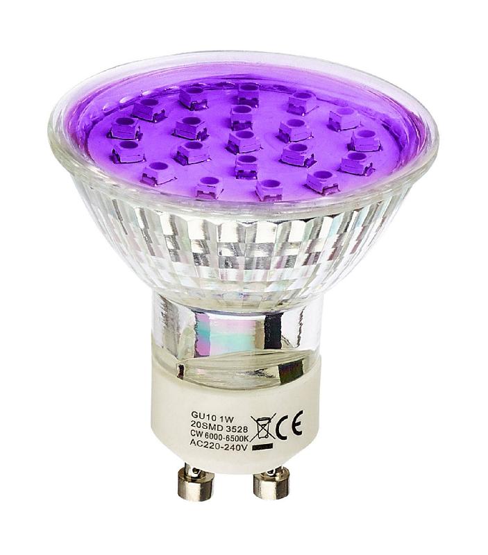 AMPOULE LED GU10 À 20 LEDS 1.5W VIOLET HIPOW devis sous 24h