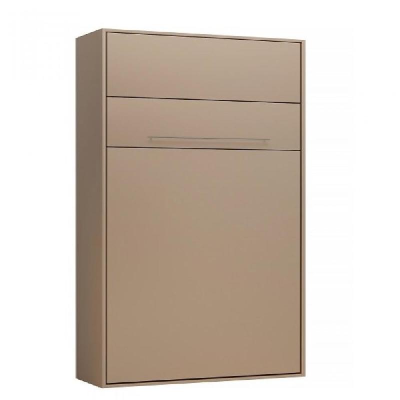 Armoire lit escamotable KOMPACT ECO Ouverture assistée, coloris taupe mat couchage 140*200_0