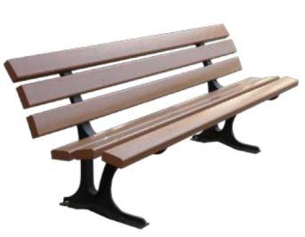Banc public en plastique recyclé - eco design - 200 cm - finition gris anthracite_0